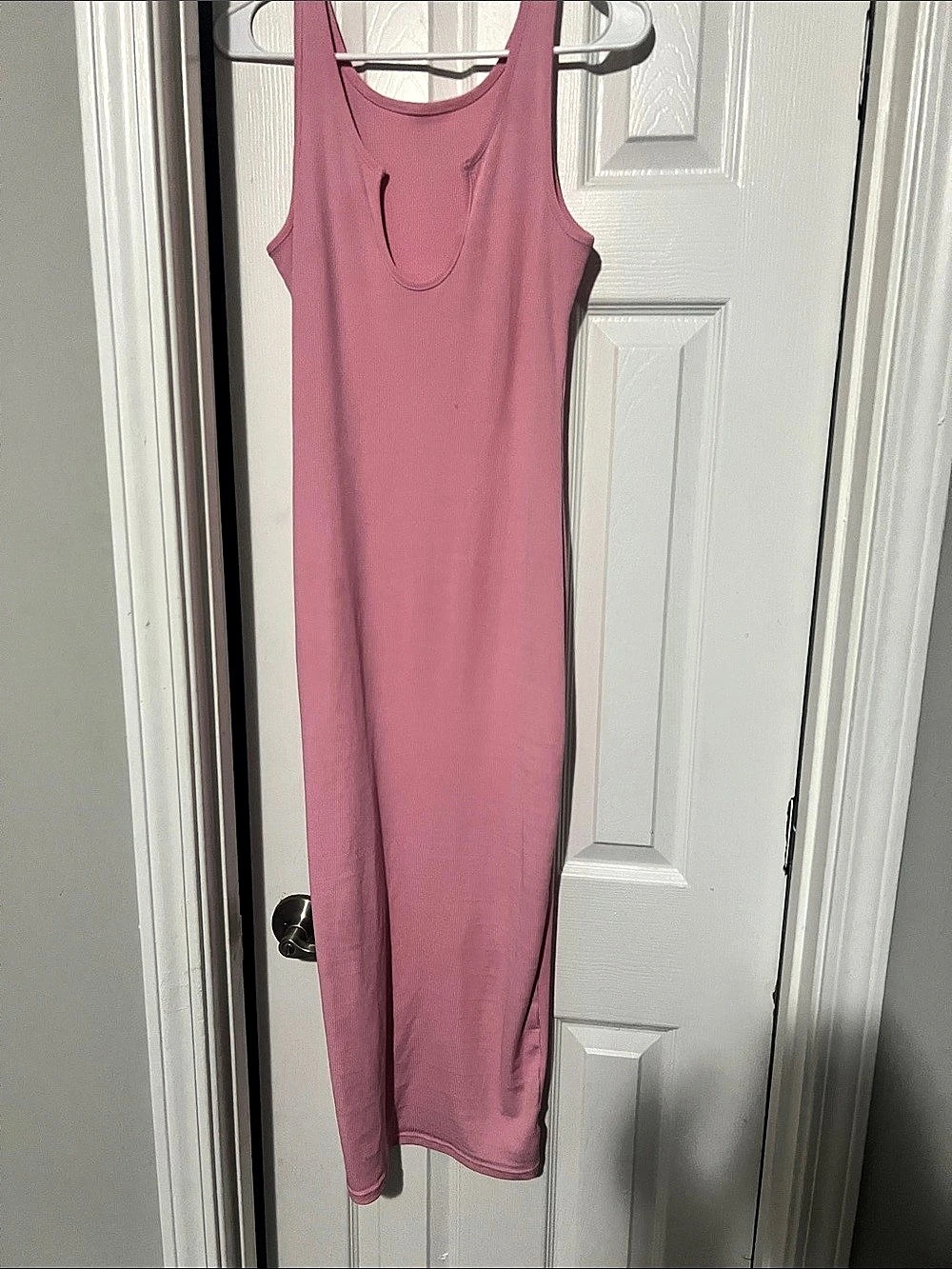 PINK Victoria's Secret All-Day Soft Rib Bodycon Midi Dress Pink